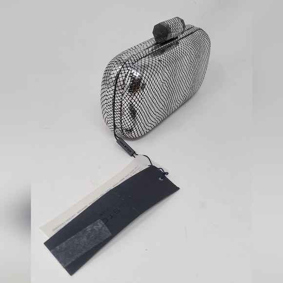 Halston Heritage Metallic Vapor Stingray Evening Crossbody Clutch - Picture 3 of 9